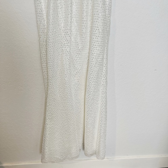 Aidan Mattox Sequined Maxi Ivory Evening Dress - Picture 6 of 8